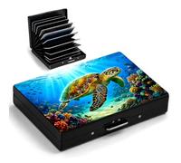 Credit Card Holder Stainless Steel Credit Card Case Metal ID Card Holder, Sea Turtle