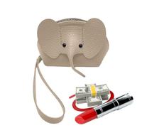 Credit Card Holder Wallet - Elephant Coin Purse, Small Change Bag | PU Leather Zippered Wallet for Women, Cute Animal Coin Holder | Compact Change Wallet for Cards and | Durable and Fashionable