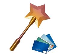 Credit Card Magiic Wand - 3D-Printed, One-Touchh Contactless Payment Credit Card Wand | Star-Shaped TTap to Pay Wands for Raves Parties Pranks and Contactless Payment