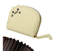 Credit Card Pouch - PU Leather Card Wallet, Cute Cartoon Cat Purse | Zippered Change Holder for Girls, Women, Compact Coin Wallet for Purse, Travel, Daily Use, Stylish Cat Lover Gift
