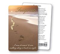 CREDIT CARD size FOOTPRINTS IN THE SAND Prayer Verse Card