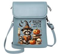 Credit Card Slots Personalized Leather Cell Phone Wallet Bat Haunted Cemetery Witch Skeleton Halloween Pumpkin Ghost Personalized Gifts for Girlfriend Friends Long Purse for Gift