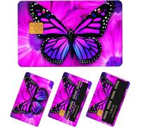 Credit Card Sticker Skins, 4-Pack,“Magical Purple Butterfly Card Skins:Transform Your Cards into Works of Art!