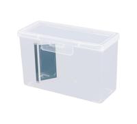 Credit Card Storage Box - Rectangular Organiser with Buckle | Transparent Business Card Holder | Plastic Practice Case for Jewellery and Coins | Card Container Playing | Safety Lock Box for Business