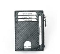 Credit Card Wallet Carbon Fiber Slim Stealth Wallets for Men RFID Blocking Wallet Zipper Zero Wallet