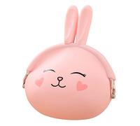 Credit Card Wallets for Women, Silicone Rabbit Bunny Purse Key Holder Clutch Girls Wallet Cute Small Bags Earphone Cable Storage Bags Gifts for Women