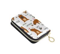 Credit Card Wallets RFID Blocking Wallets for Women Small Leather Coin Change Purse with Zipper Cute Capybaras Yoga Poses