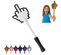 Credit Card Wand - 3D Printed Wand Taps To Pay, Funny Middle Finger Card Holder, Creative NFC Payment Tool with Pixel Design, Easy Checkout, Gag Gift for Friends Coworkers (White)