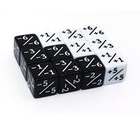 CREEBUY 12Pcs Dice Counters Token Loyalty Dice D6 Dice Cube Compatible with MTG,Magic The Gathering, CCG, Card Games Accessory (Black White)