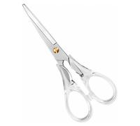 Creechwa Gold Scissors, Stainless Steel Blade with Acrylic Handle, All Purpose Scissor for Office, School, Home, Fabric Shears, Tijeras (6.3" Silver)