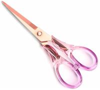 Creechwa Gradient Color Acrylic Scissors - Multipurpose Stylish Stainless Steel Cutting Tool With Clear Handle for Office, Home, School (Purple and Red)