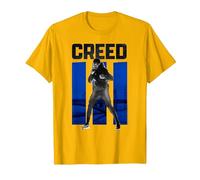 Creed 3 Adonis Creed Blue Panel Distressed Fighter Portrait T-Shirt, Men, Golden Yellow, Large
