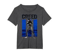 Creed 3 Adonis Creed Blue Panel Distressed Fighter Portrait T-Shirt, Women's Plus, Dark Heather Grey, 1X