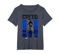 Creed 3 Adonis Creed Blue Panel Distressed Fighter Portrait T-Shirt, Women's Plus, Heather Blue, 1X