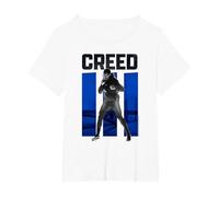 Creed 3 Adonis Creed Blue Panel Distressed Fighter Portrait T-Shirt, Women's Plus, White, 6X