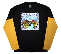 Creedence Clearwater Revival River Layered Long Sleeve T-Shirt in Black | Size: 2XL Creedence Clearwater Revival Black 2XL
