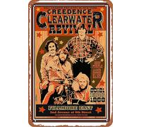 Creedence Clearwater Revival Vintage Concert Poster Iron On Transfer #1 Poster Retro Metal Tin Vintage Sign 12 X 8 Inch Bar Music Club Man Cave Room Wall Decor