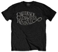 Creedence Clearwater Revival 'Vintage Logo' (Black) T-Shirt, Black, L