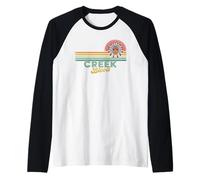 Creek Blood Retro Sun Vintage Indian American Headdress Raglan Baseball Tee