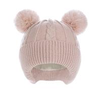 Creekstone Baby Beanies Toddler Bobble Hat with Ear Flaps Warm Cute Fleece Lined Kids Winter Hat for Baby Girls Boys (UK, Age, 0 Months, 6 Months, Pink)