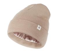 Creekstone Beanie for Women Men Satin Lined Winter Hat Slouchy Beanie with Silk Lining for Hair Warm Knit Ski Hat Unisex (UK, Alpha, One Size, Khaki)