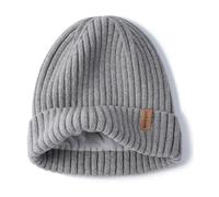 Creekstone Merino Wool Beanie for Women Men, Warm Knit Winter Hats Double Layer, Fleece Lined Beanie Cuffed Wool Ski Cap (UK, Alpha, One Size, Grey Heather)