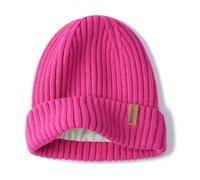 Creekstone Merino Wool Beanie for Women Men, Warm Knit Winter Hats Double Layer, Fleece Lined Beanie Cuffed Wool Ski Cap (UK, Alpha, One Size, Hot Pink)