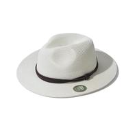 Creekstone Straw Panama Hat, Fedora Sun Hat, UPF 50+ Wide Brim, Beach Summer Fedora Sunhats for Men Women (UK, Alpha, M, Ivory with Belt)