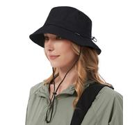 Creekstone Waterproof Bucket Hat Rain Hat Sun Hats for Women Men UV Protection Packable Summer Hat UPF50 Hiking Fishing Hat (UK, Alpha, One Size, Black)