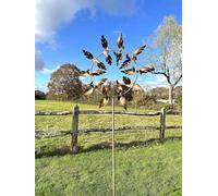Creekwood Calcot Wind Spinner - Brushed Copper Metal Garden Ornaments - Kinetic Wind Spinners for Patio, Lawn, and Garden Decor - 93 inches (238cm)