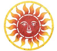 Creekwood Metal Laser Cut Fence Wall Art, Sun Face, 50cm x 50cm
