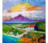 Creels and Beached Boats, The Uists by John Lowrie Morrison (Jolomo) Framed Art Print Only - Medium 20cm x 20cm / Print Only - No Frame