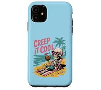 Creep It Cool Skeleton on Vacation Summer Halloween Vibe Case for iPhone 11