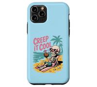 Creep It Cool Skeleton on Vacation Summer Halloween Vibe Case for iPhone 11 Pro