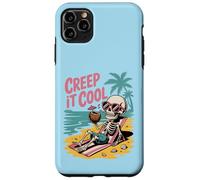 Creep It Cool Skeleton on Vacation Summer Halloween Vibe Case for iPhone 11 Pro Max