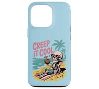Creep It Cool Skeleton on Vacation Summer Halloween Vibe Case for iPhone 13 Pro