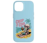 Creep It Cool Skeleton on Vacation Summer Halloween Vibe Case for iPhone 14