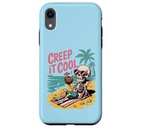 Creep It Cool Skeleton on Vacation Summer Halloween Vibe Case for iPhone XR