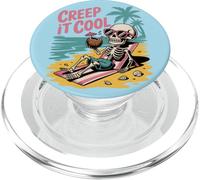 Creep It Cool Skeleton on Vacation Summer Halloween Vibe PopSockets PopGrip for MagSafe