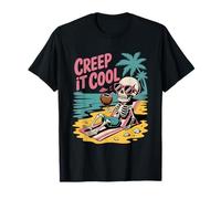 Creep It Cool Skeleton on Vacation Summer Halloween Vibe T-Shirt