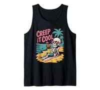 Creep It Cool Skeleton on Vacation Summer Halloween Vibe Tank Top