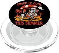 Creep It Cool Skeleton Summer Halloween Beach PopSockets PopGrip for MagSafe