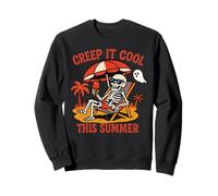 Creep It Cool Skeleton Summer Halloween Beach Sweatshirt