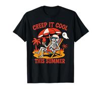 Creep It Cool Skeleton Summer Halloween Beach T-Shirt