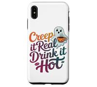 Creep It Real Drink It Hot Witchy Funny Halloween Lover Case for iPhone XS Max