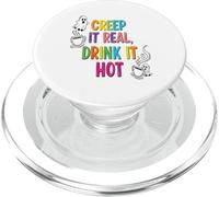 Creep It Real Drink It Hot Witchy Halloween Vibes PopSockets PopGrip for MagSafe