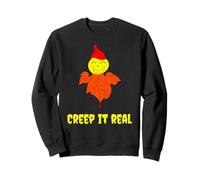 Creep it real funny pumpkin Halloween spooky fall scarecrow Sweatshirt