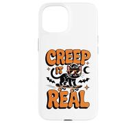Creep It Real Halloween Cat Skateboard Funny Spooky Costume Case for iPhone 15