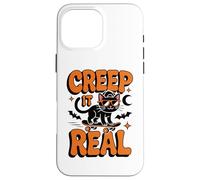 Creep It Real Halloween Cat Skateboard Funny Spooky Costume Case for iPhone 16 Pro Max
