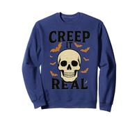 Creep It Real Halloween Skull Funny Spooky Skeleton Sweatshirt